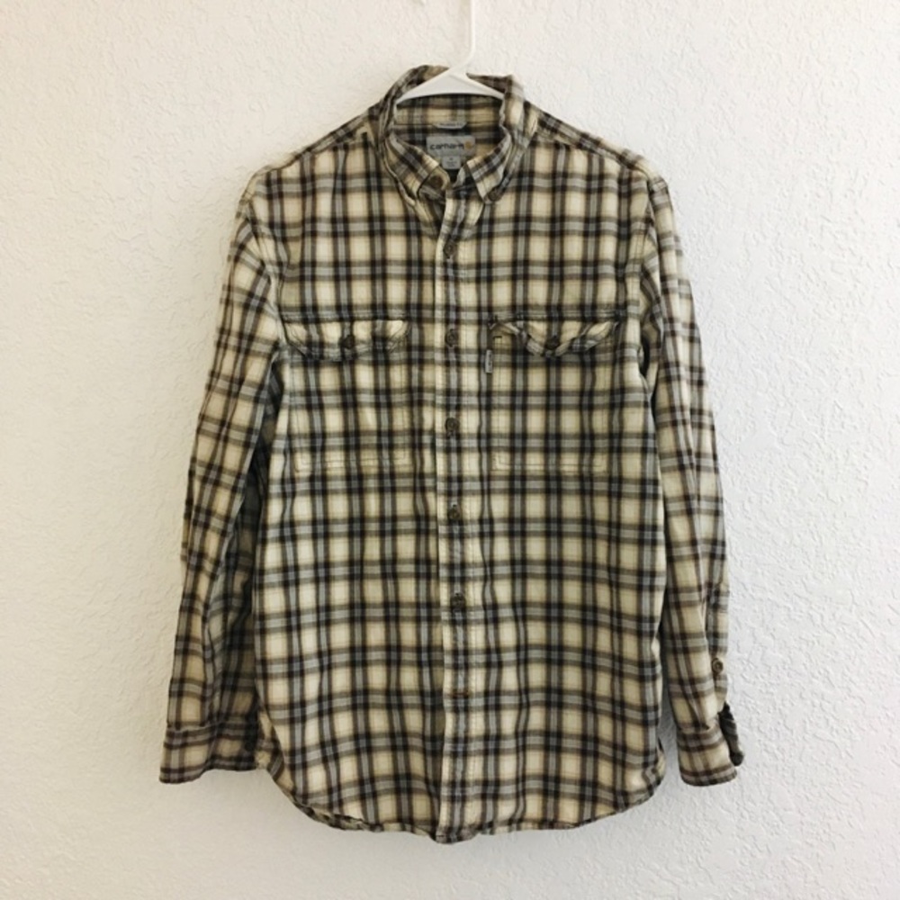 Carhartt Plaid Relaxed Fit Button Down Shirt for Men Size M